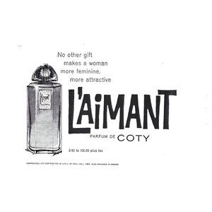 Vintage Coty LAimant Parfum Advertisement Print 1960 Perfume